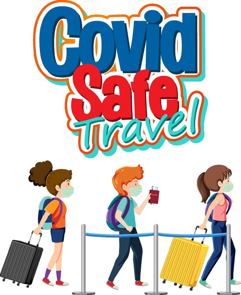 Covid Safe Travel typography design vector