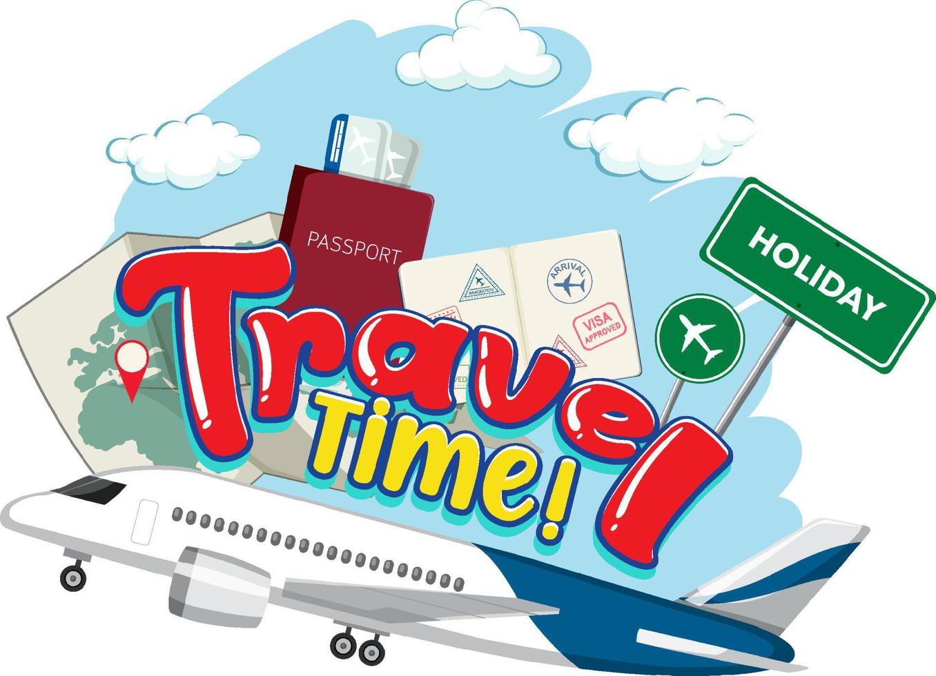 Travel Time typography design vector