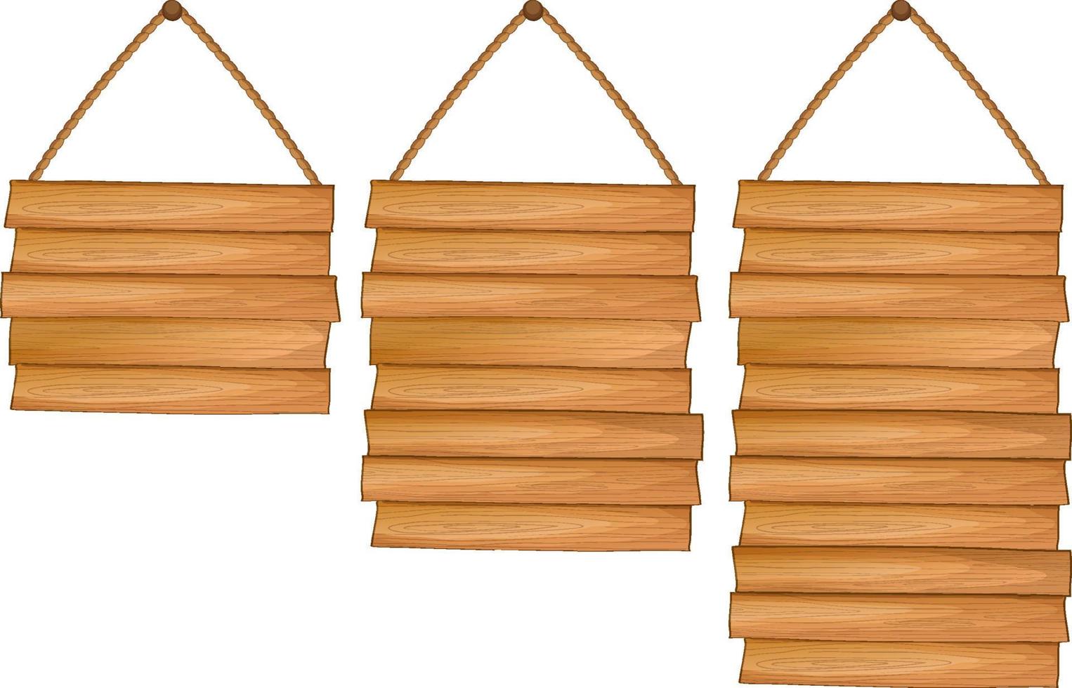 conjunto de banner de letrero de madera vector