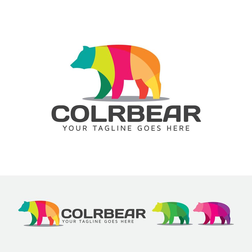 Bear animal logo design vector