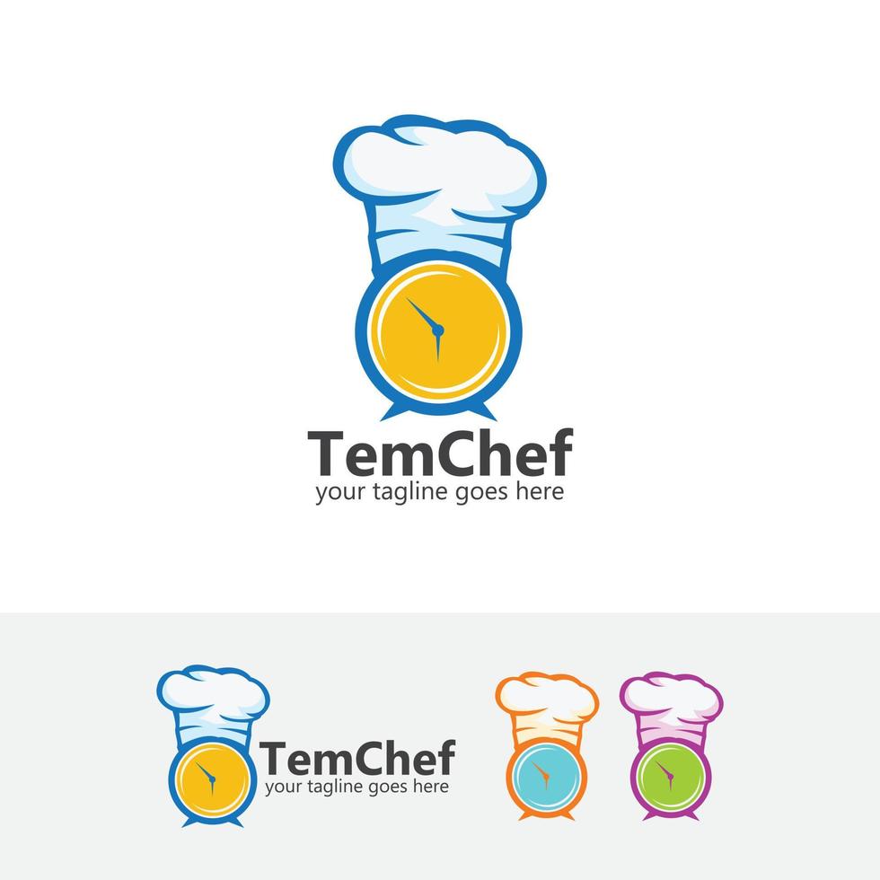 diseño de logotipo de cocina de tiempo vector