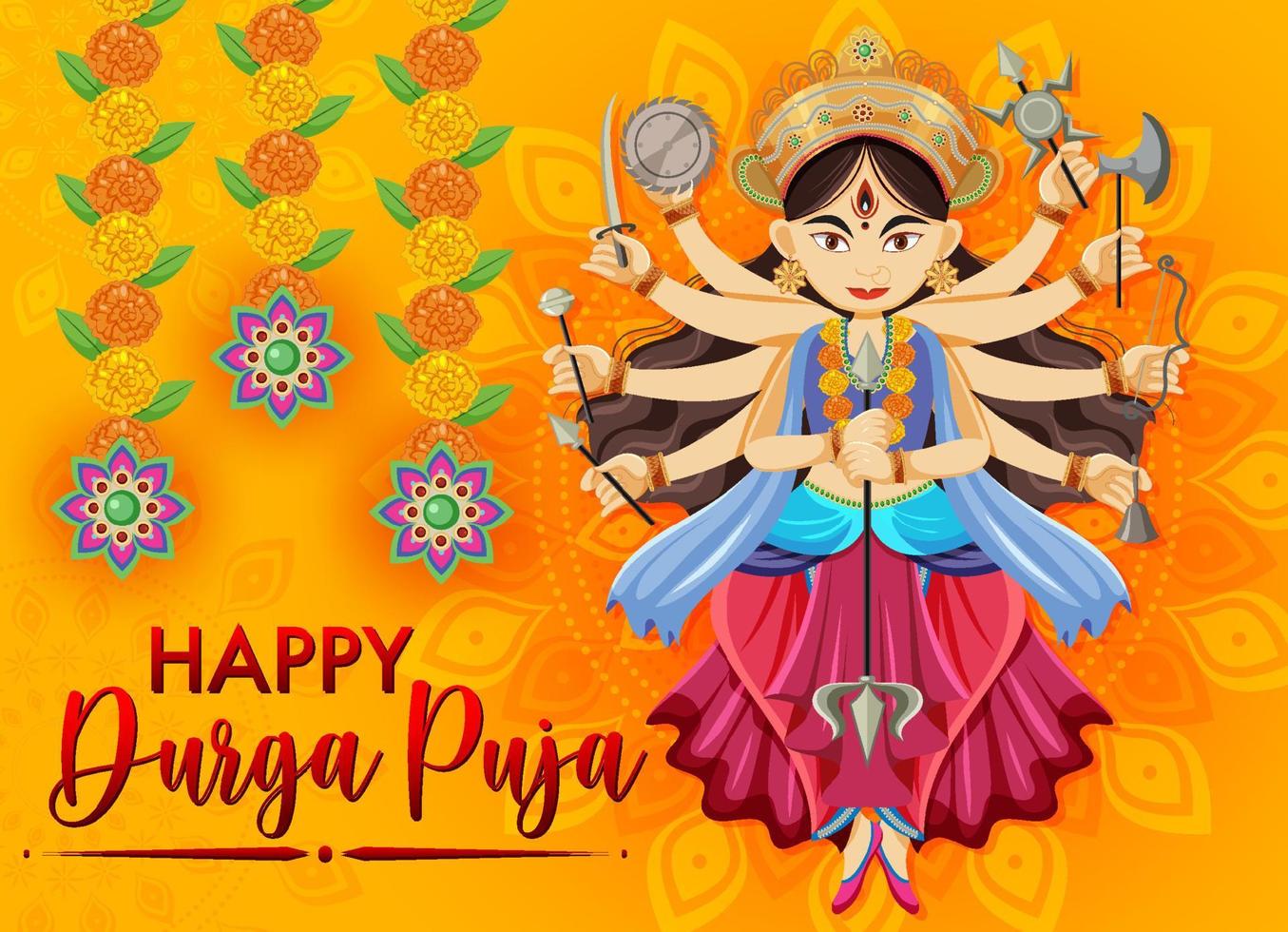 Happy Durga Puja event day vector