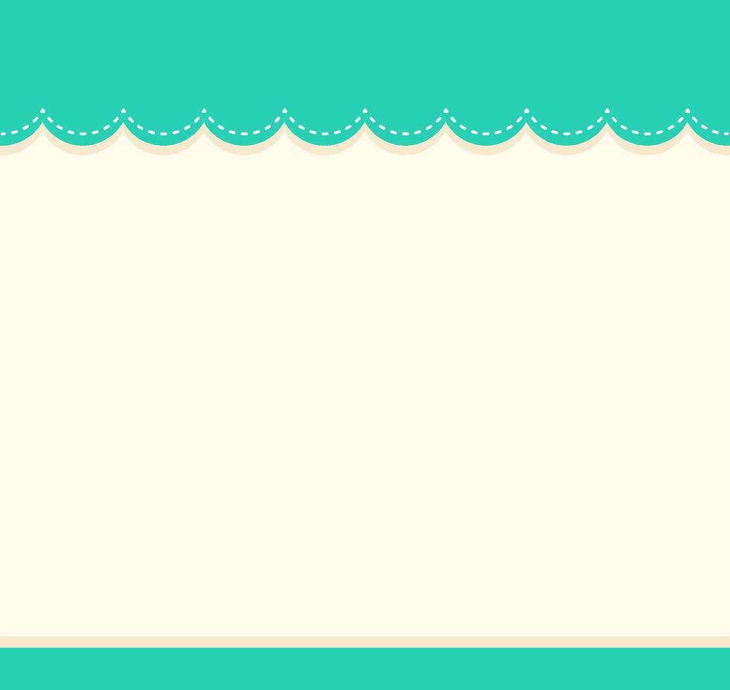 Cute blank mint color border for worksheet vector