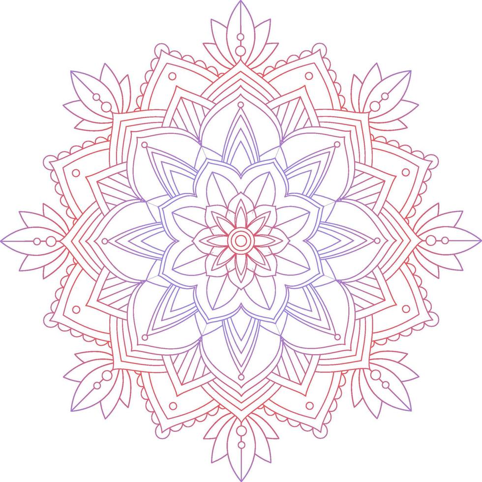 Vintage mandala with thin lines vector
