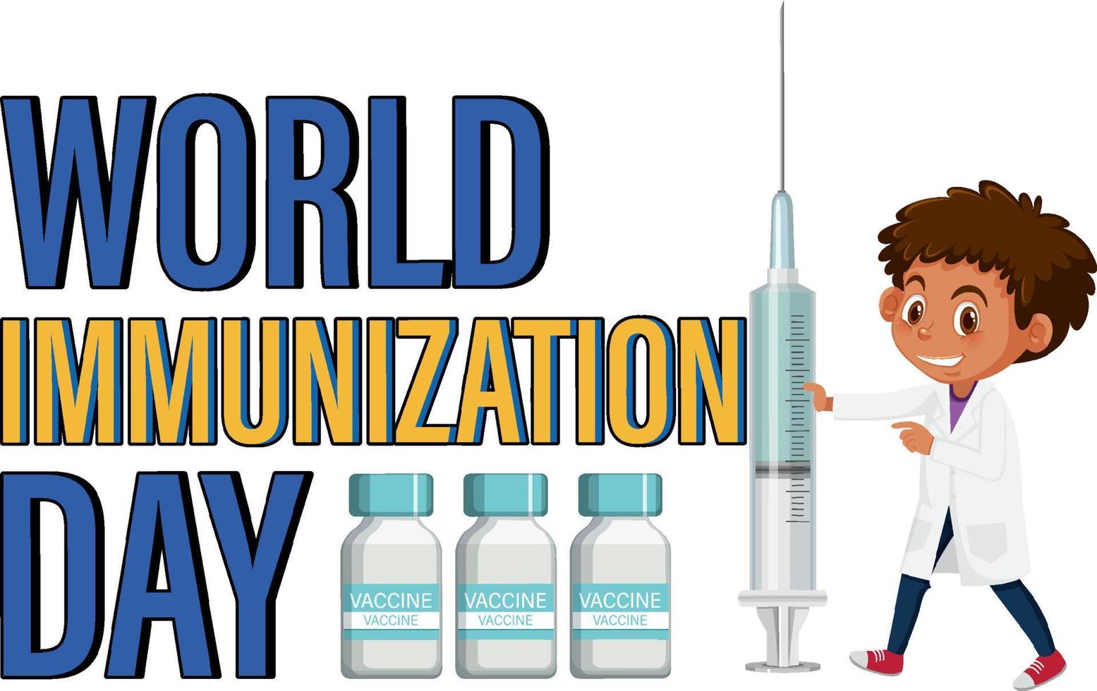 World immunization day banner design vector