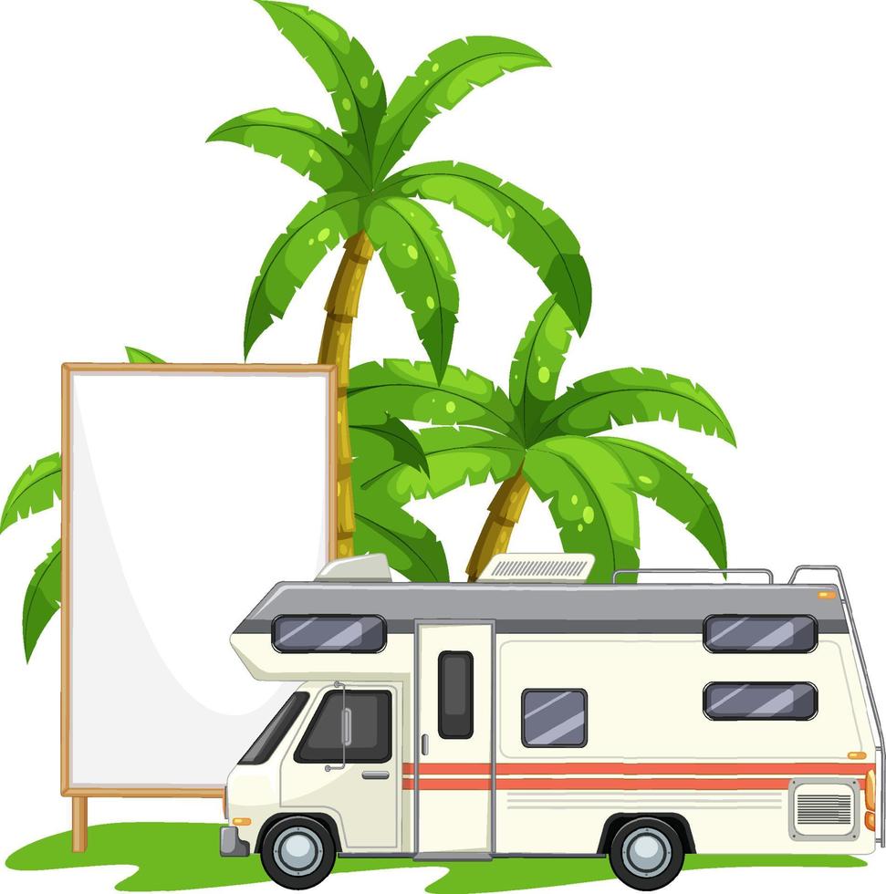 Blank board frame with travel theme vector