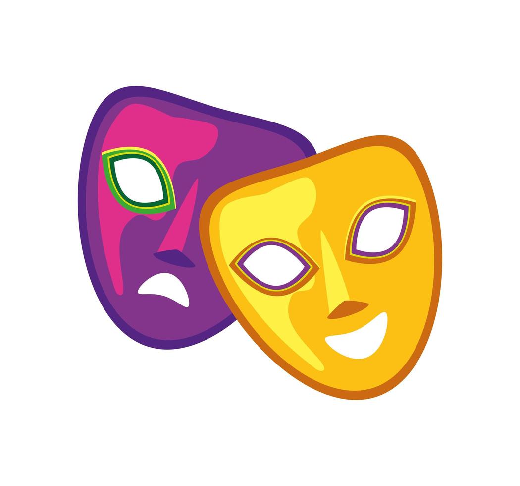 hierba de mardi mascarillas vector