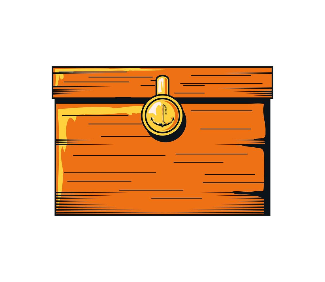 wooden chest treasure vector