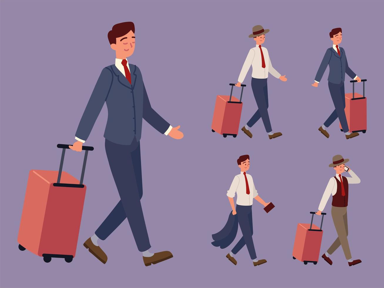 business men travel bags vector