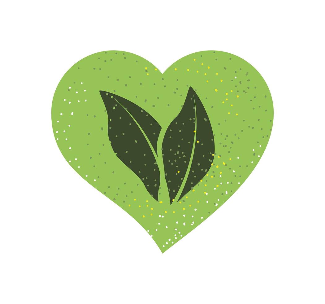 ecology leaf in heart vector