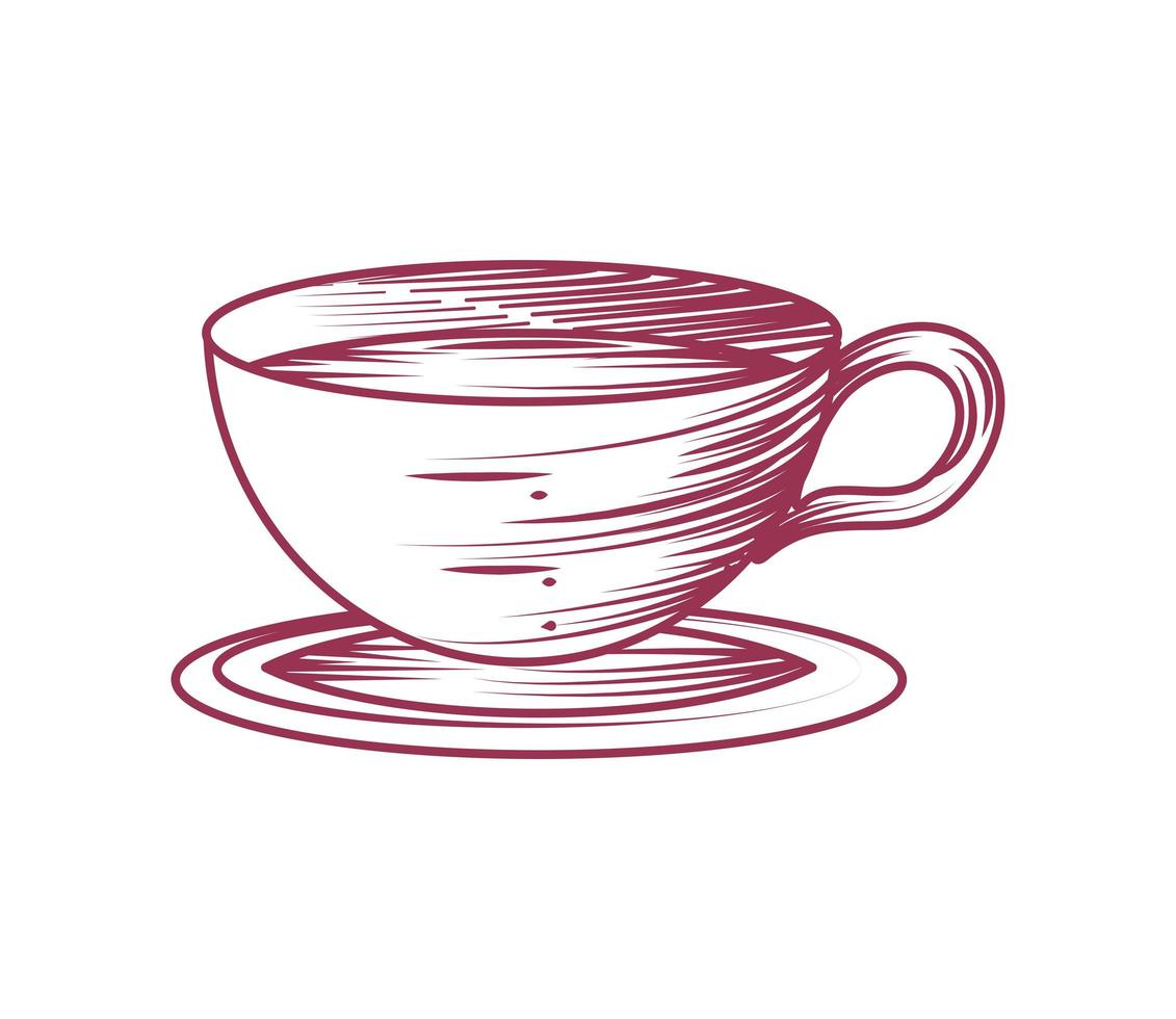 cup of coffee on dish vector
