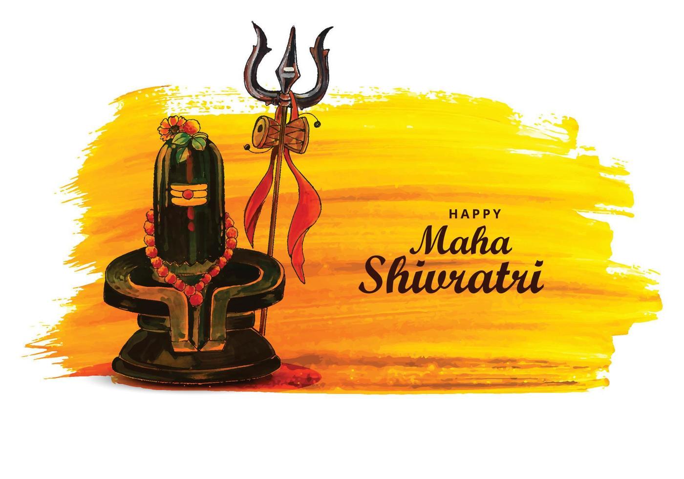 Maha shivratri festival with shiv ling holiday card background vector