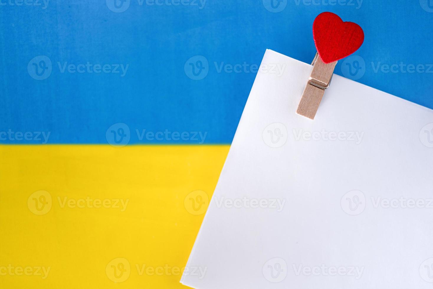 The flag of Ukraine and the white sheet. photo
