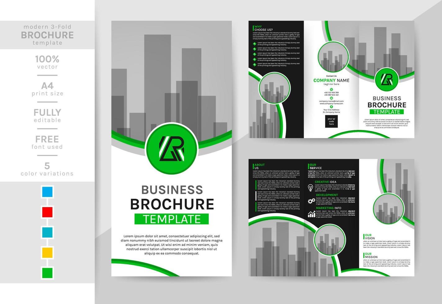 ... 3-Fold Brochure mockup vector