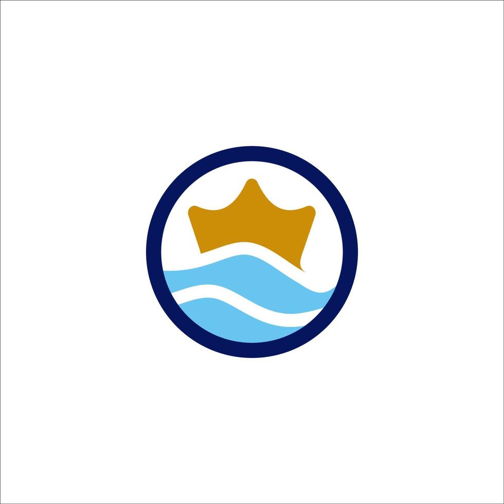 elemento de diseño del logotipo del rey del océano vector