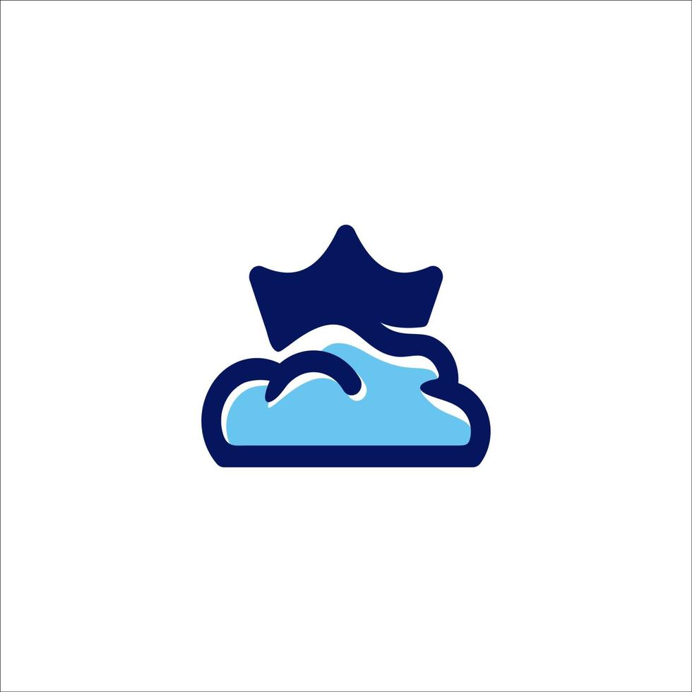 logotipo de king cloud con diseño de corona.diseño de logotipo de cloud vector