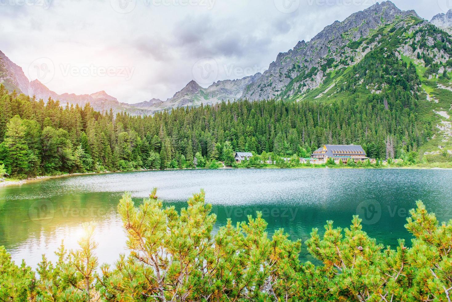 Lake Strbske pleso in High Tatras mountain, Slovakia photo