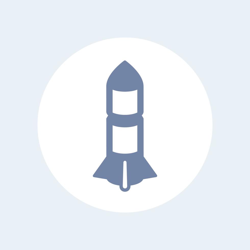 icono de cohete, misil, señal de lanzamiento de cohete, icono aislado, ilustración vectorial vector