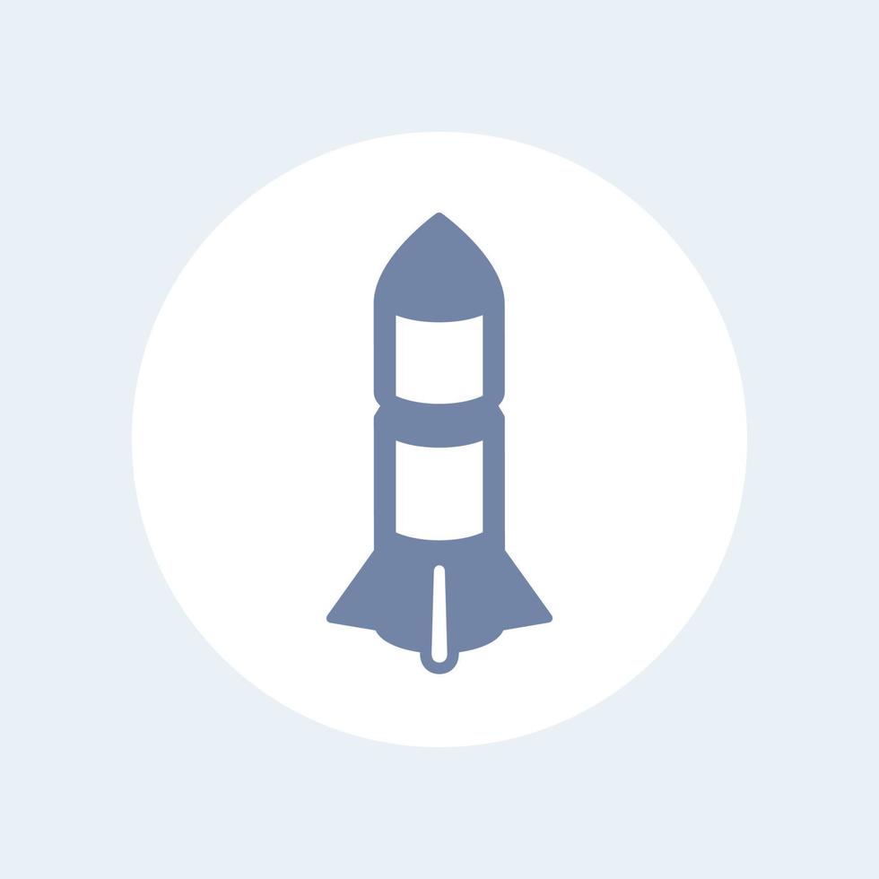 Rocket icon, missile, rocket launch sign, isolated icon, vector illustration