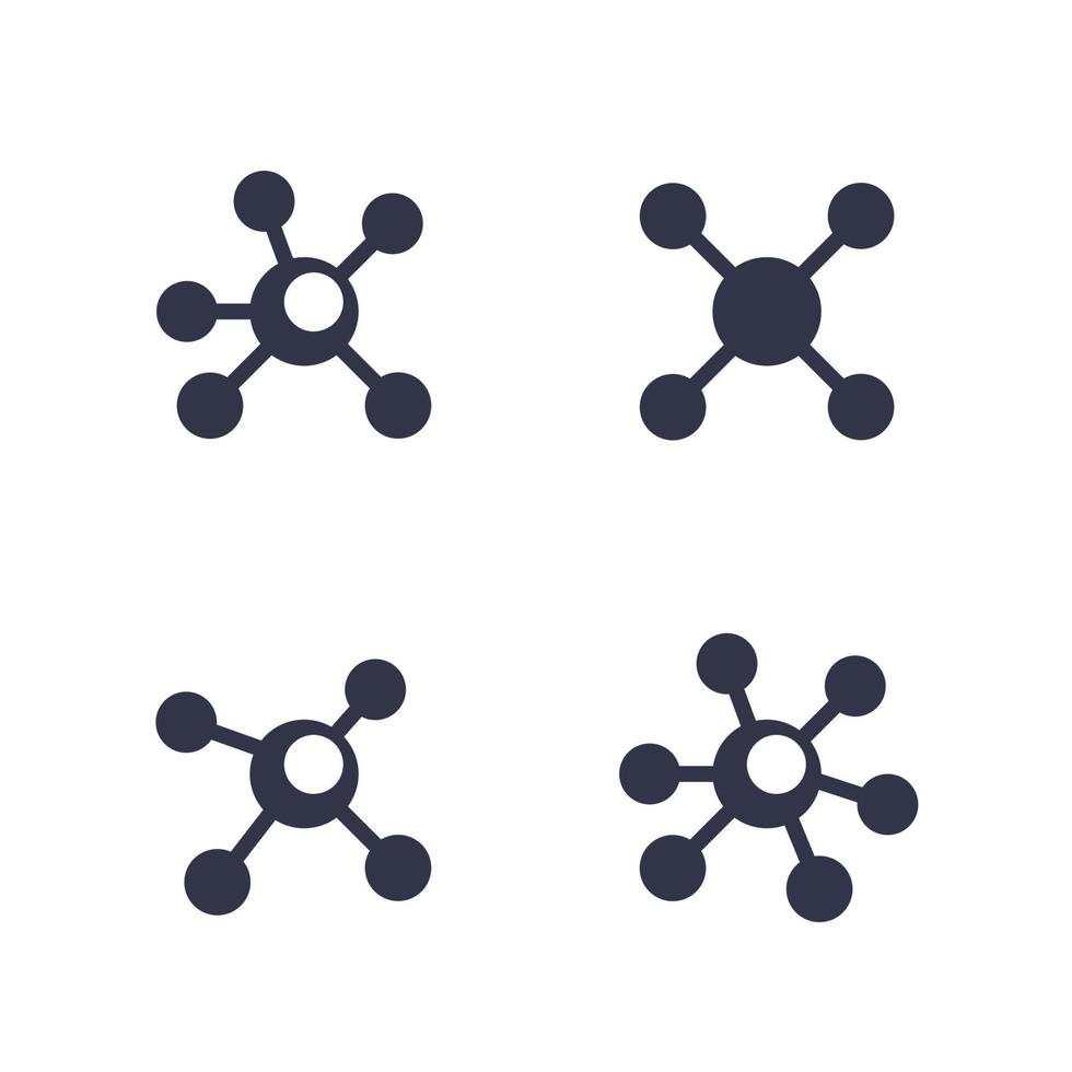 Connections icons isolated on white vector