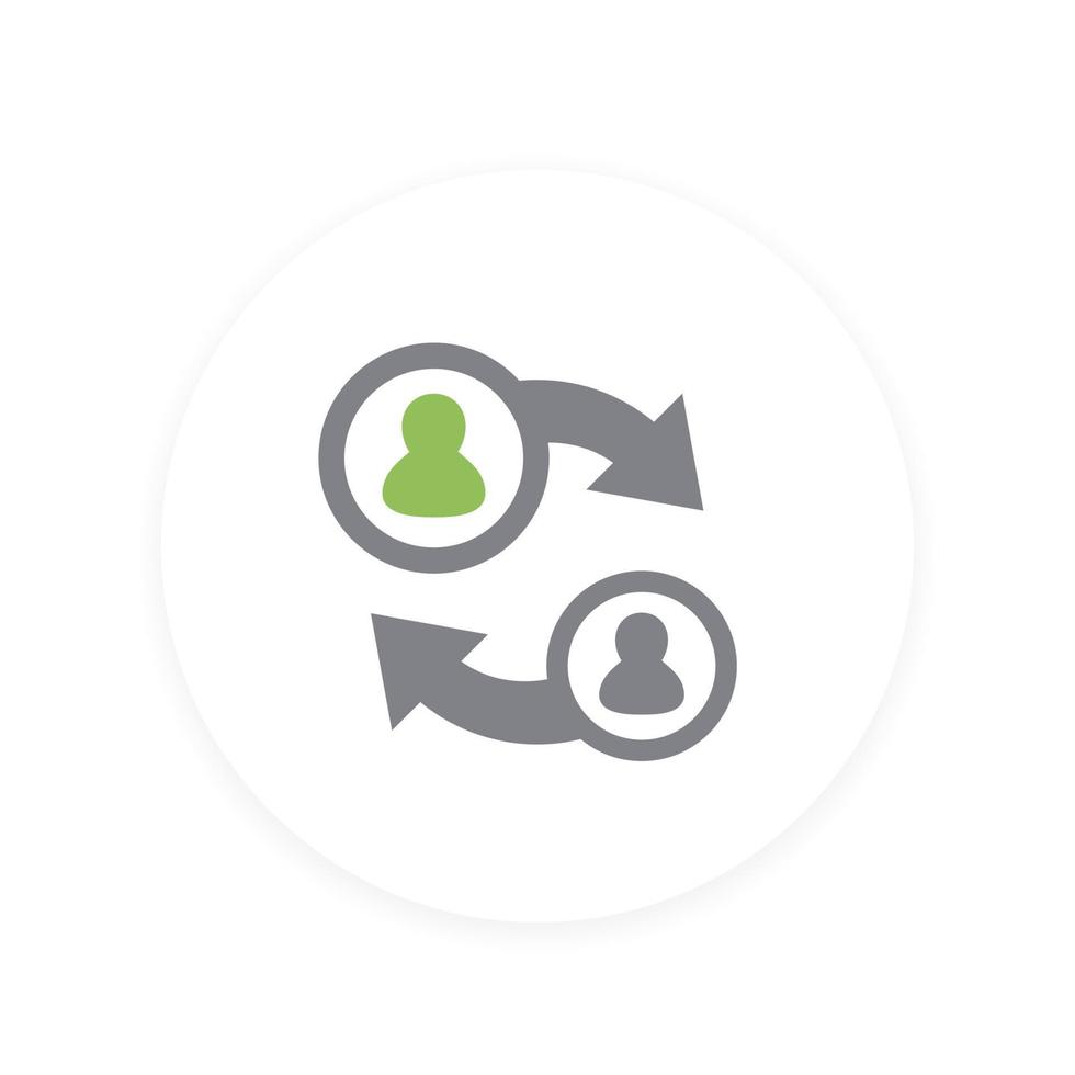 Staff, personnel rotation icon vector