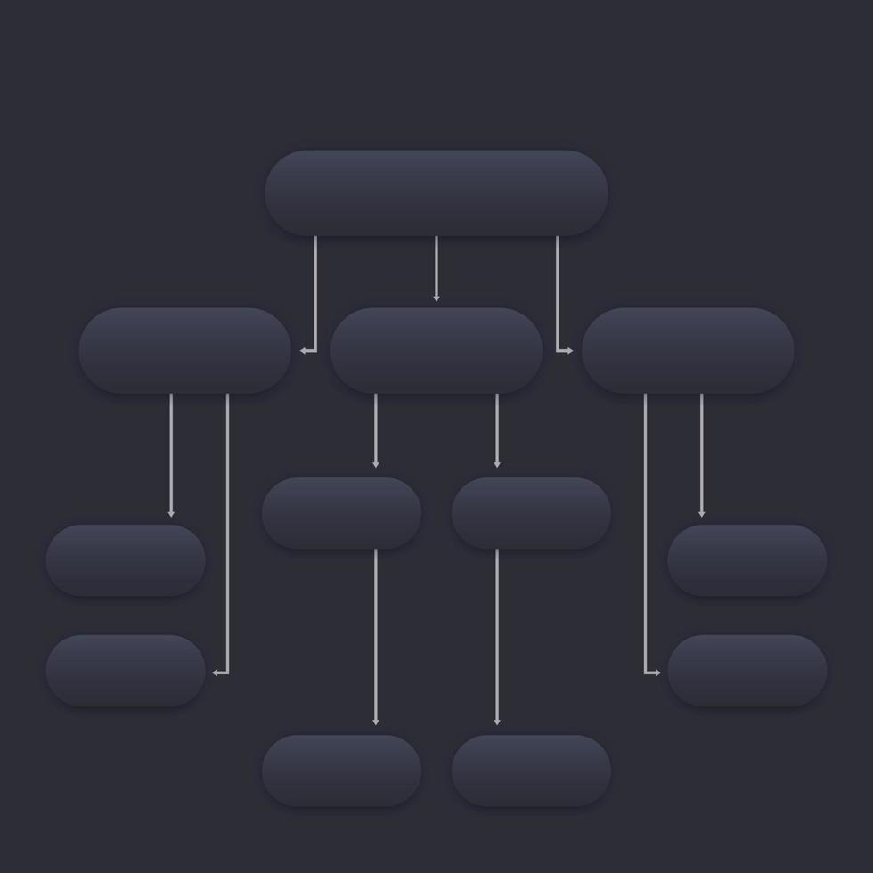 flowchart vector template, dark version