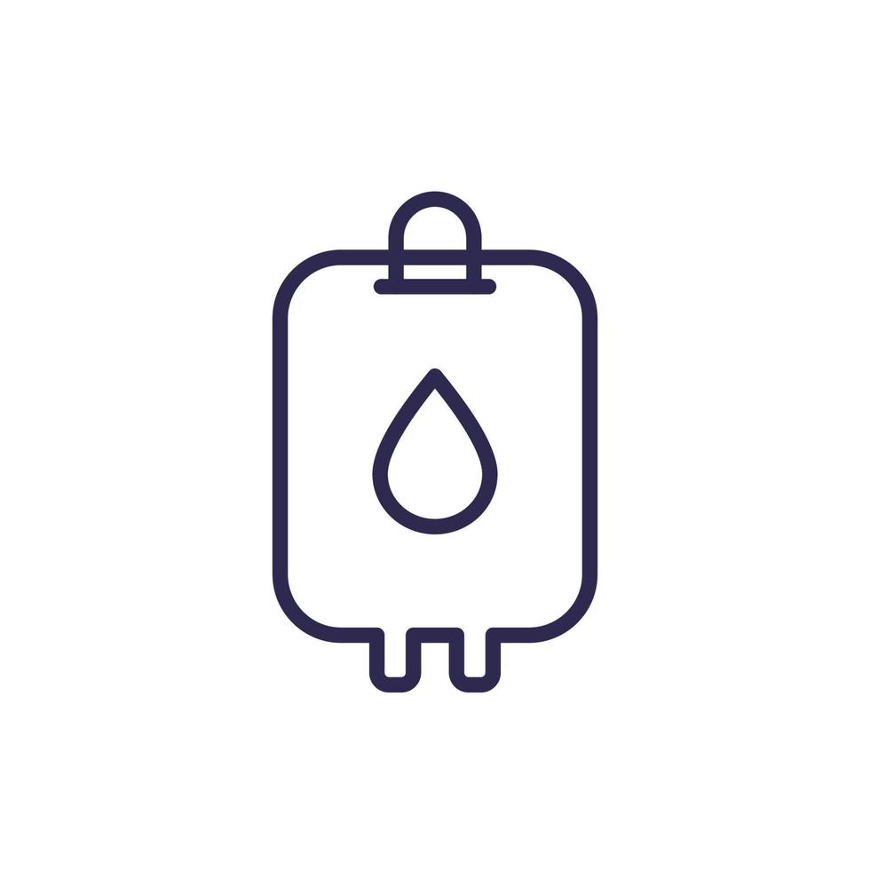 iv bag, infusion drip line icon vector