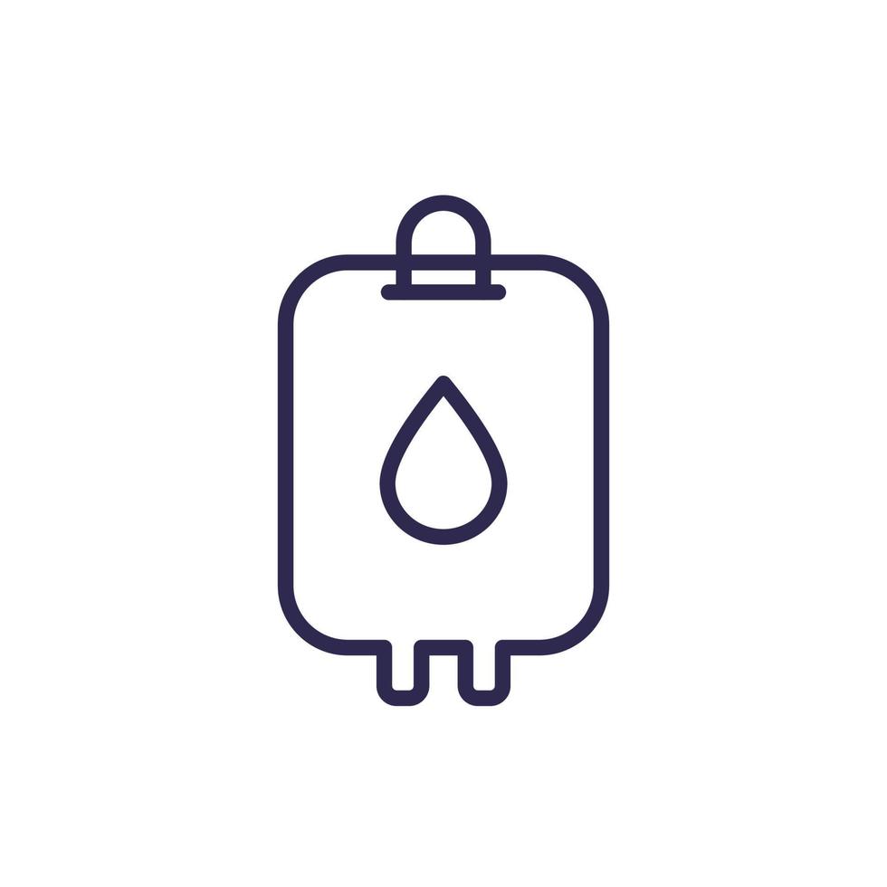 iv bag, infusion drip line icon vector