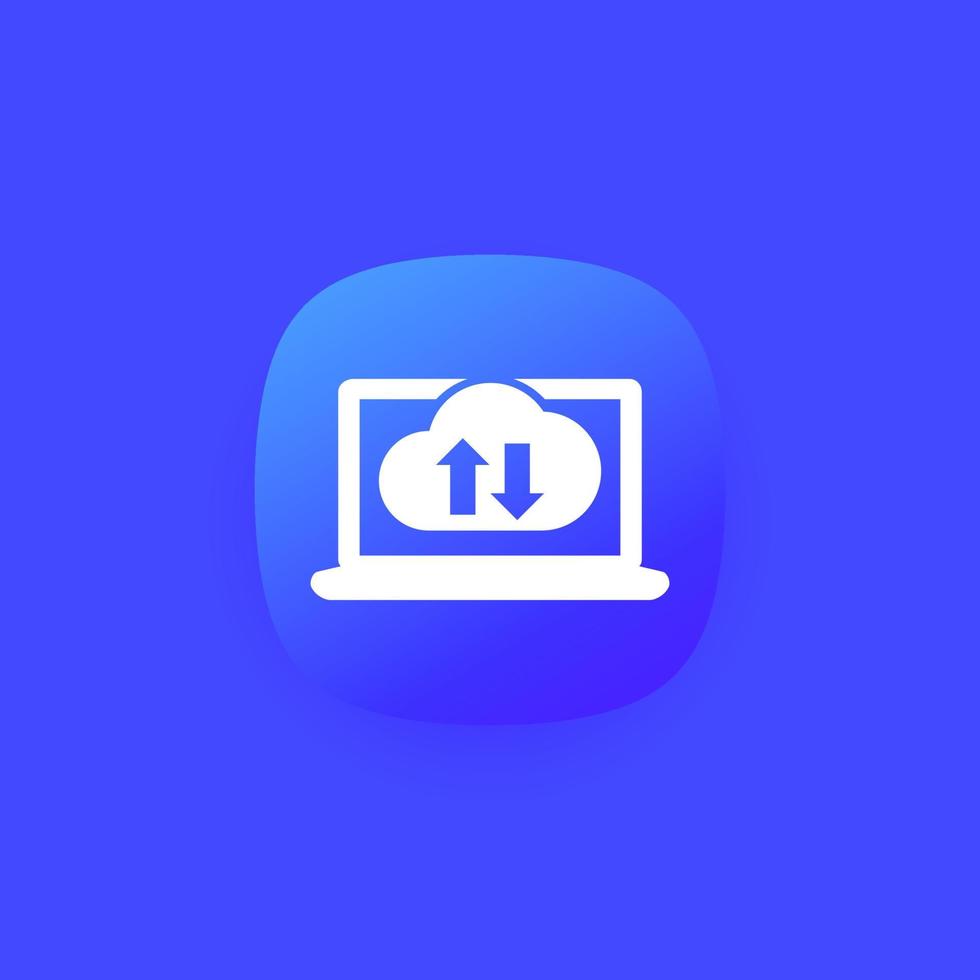 sync with cloud, synchronization icon for apps and web vector