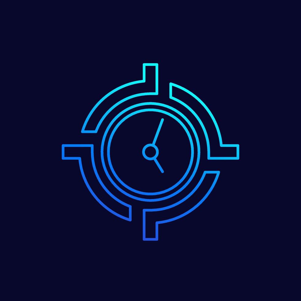 time management concept, line vector icon