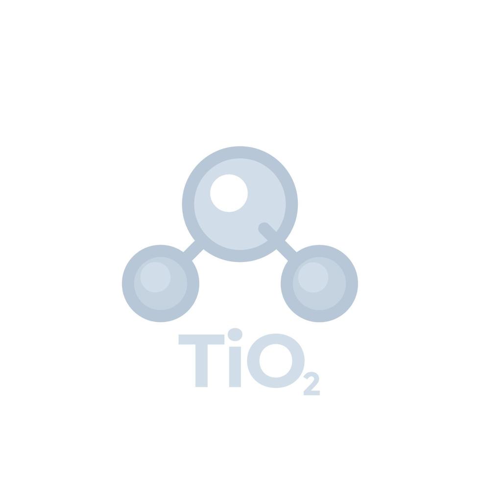 dióxido de titanio, molécula tio2, icono aislado en blanco vector