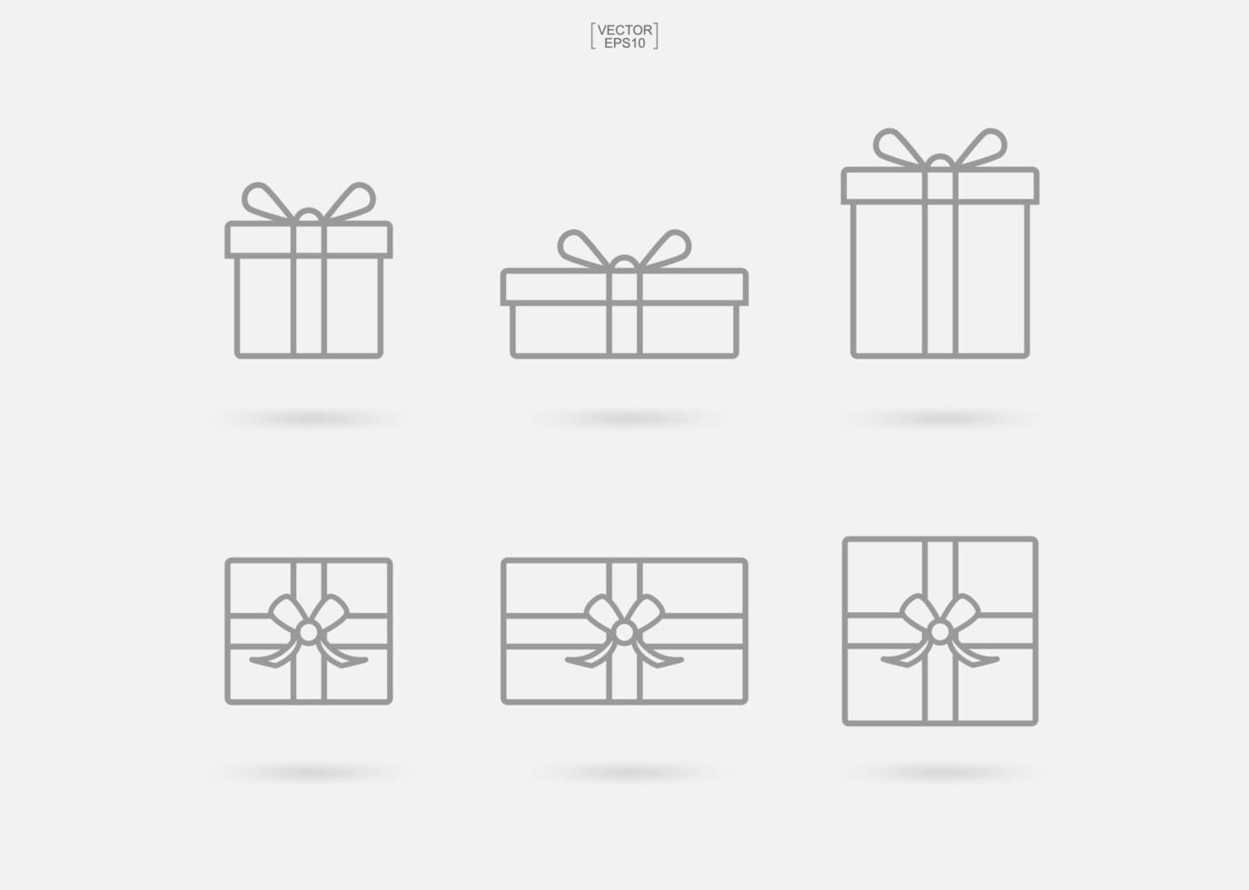 conjunto de iconos de caja de regalo. vector. vector