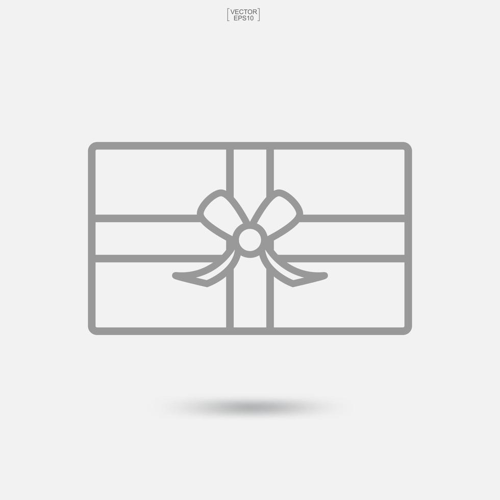 icono de caja de regalo. signo y símbolo de caja de regalo de Navidad. vector. vector