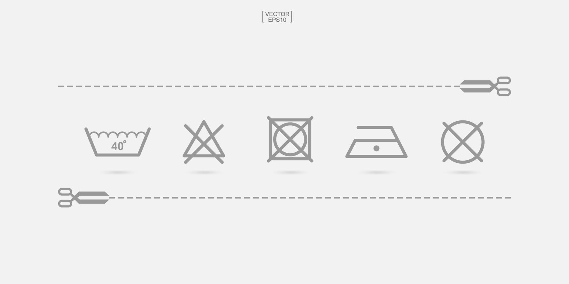 Laundry icon set. Washing care sign and symbol. Vector. vector