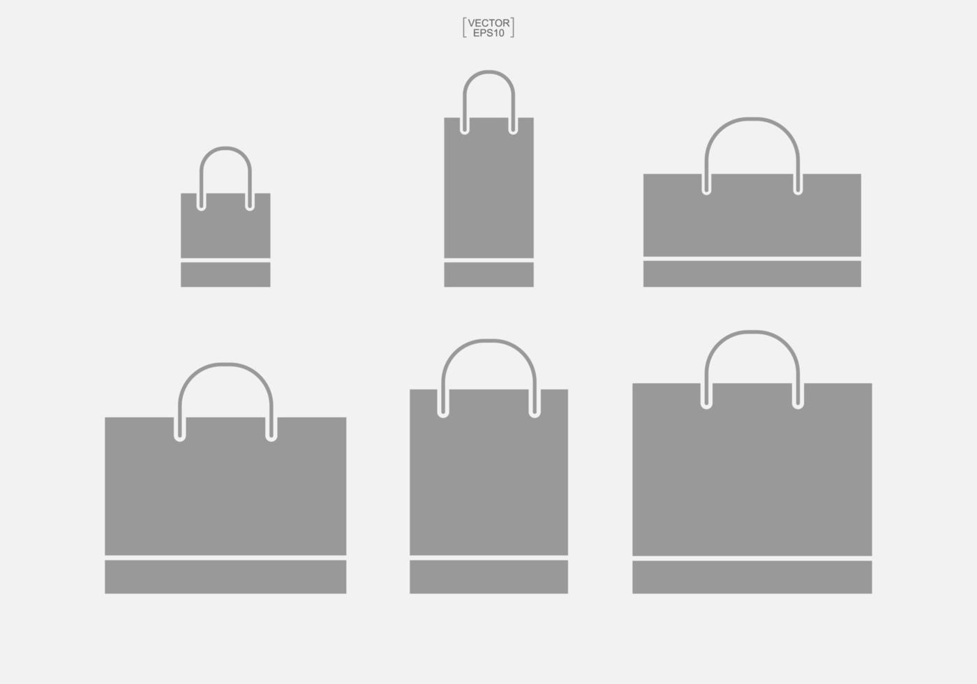 Shopping bag icon set. Vector. vector
