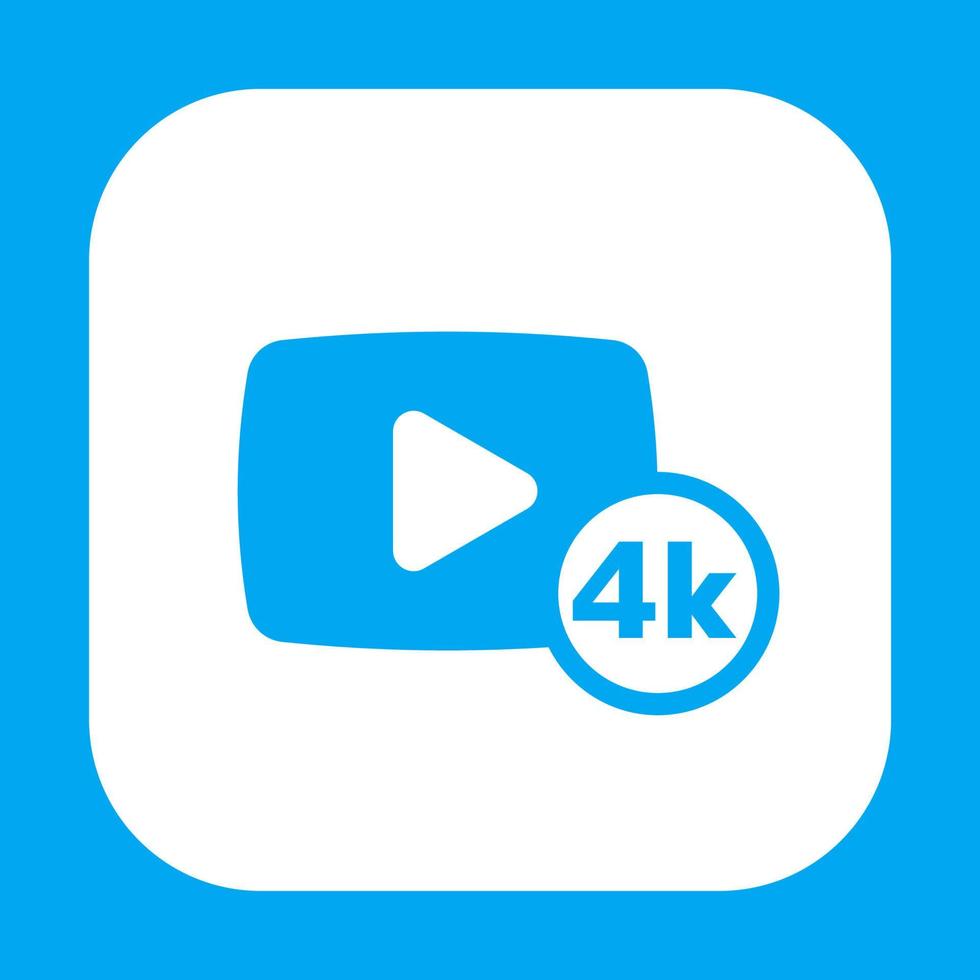 Icono de contenido de 4k en blanco, ilustración vectorial vector