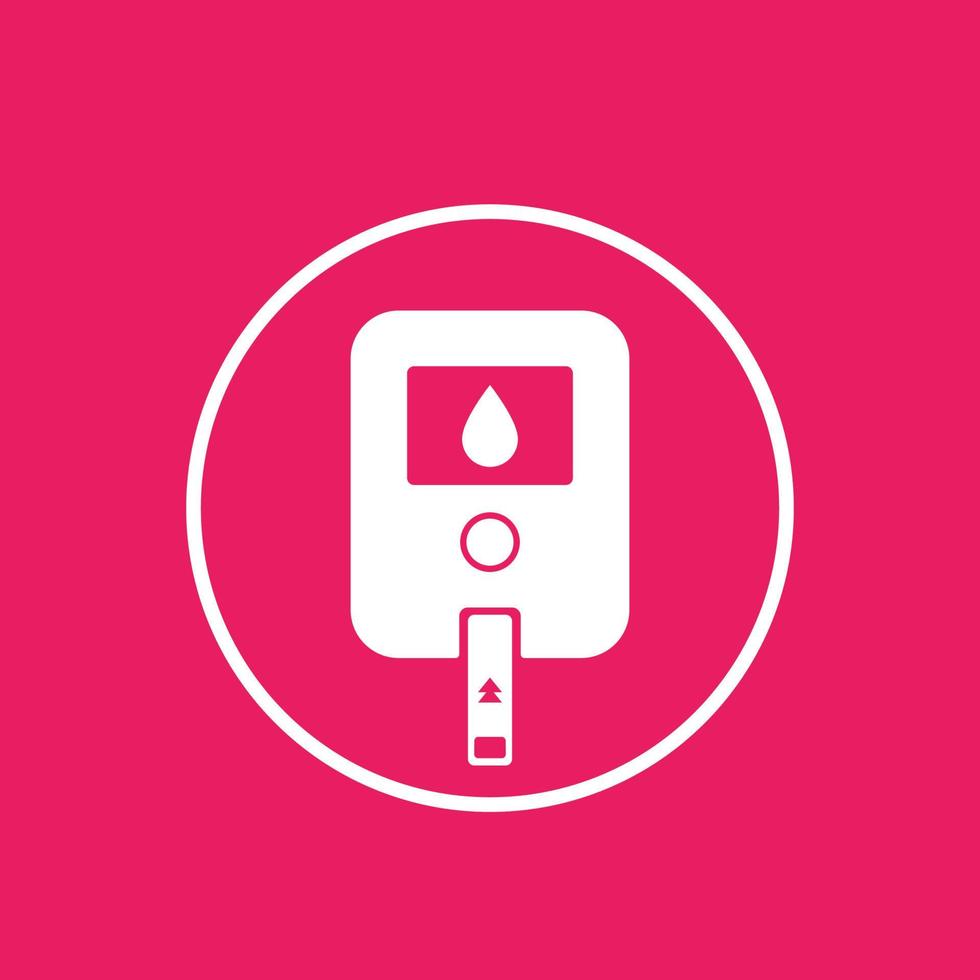 Glucose meter icon in circle vector