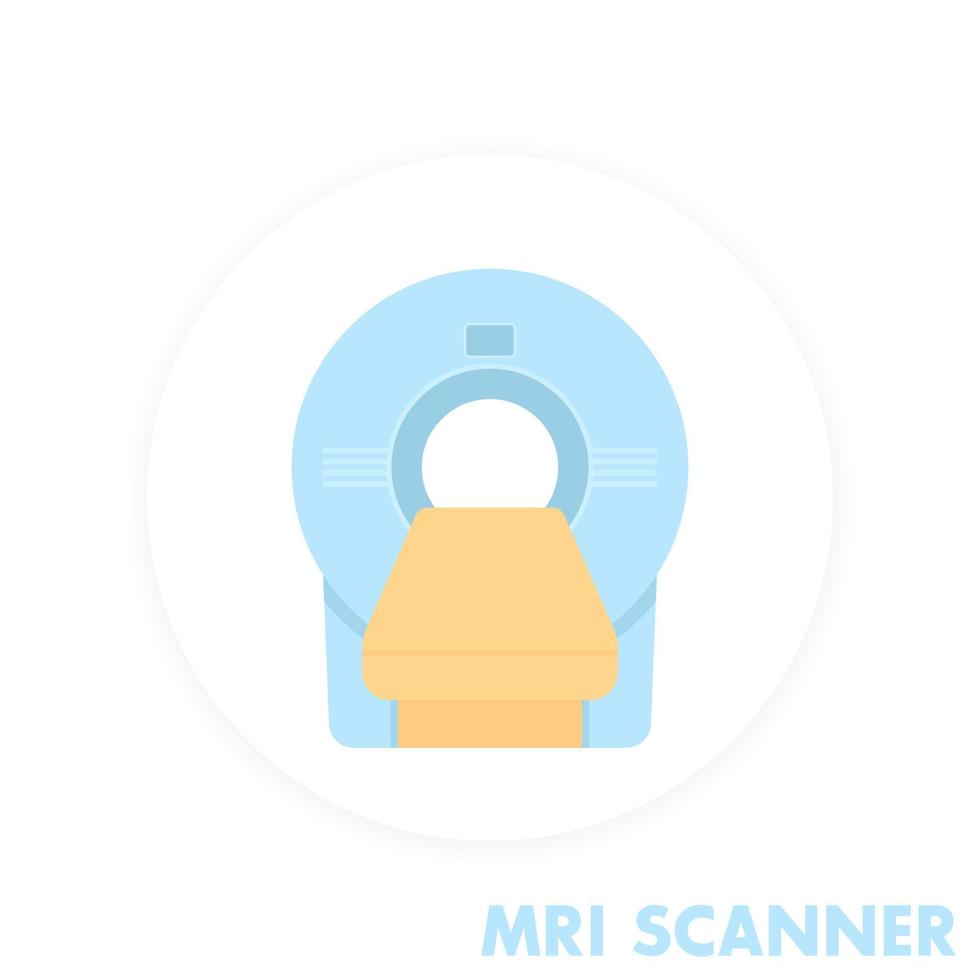 MRI scanner icon, flat style, vector illustration