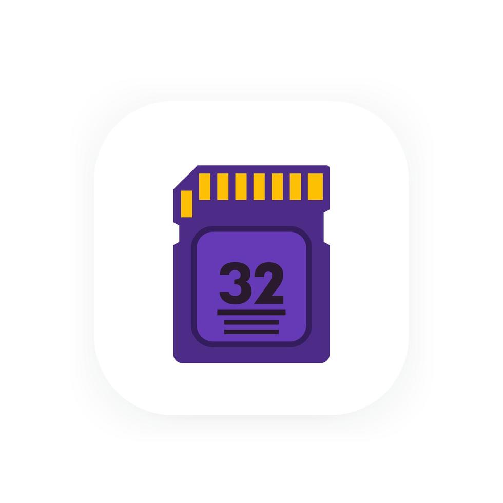 SD card icon in flat style vector