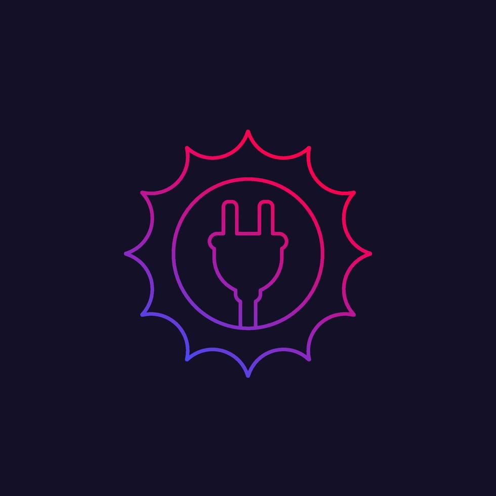 Solar energy line vector icon