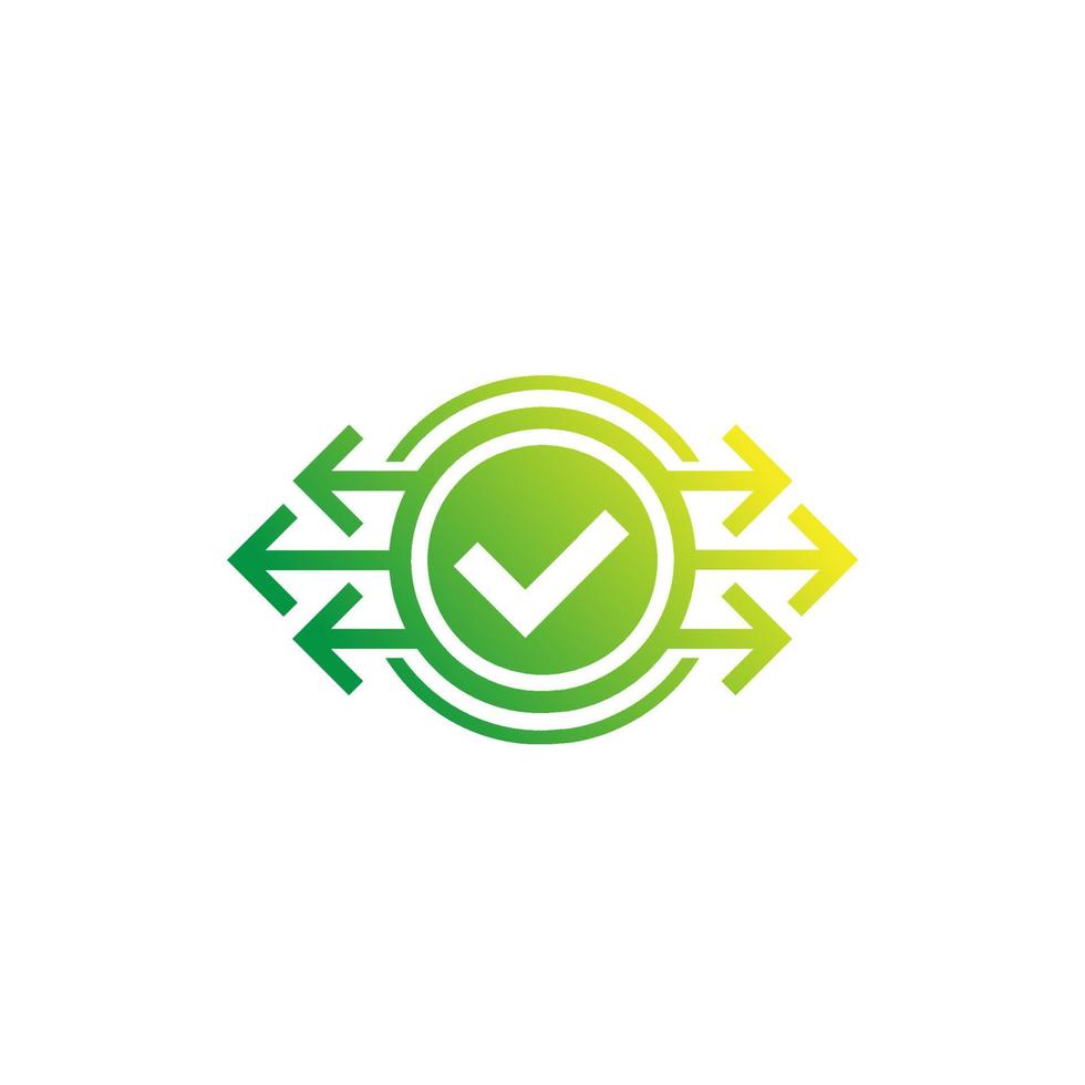 checkmark with arrows vector element on white