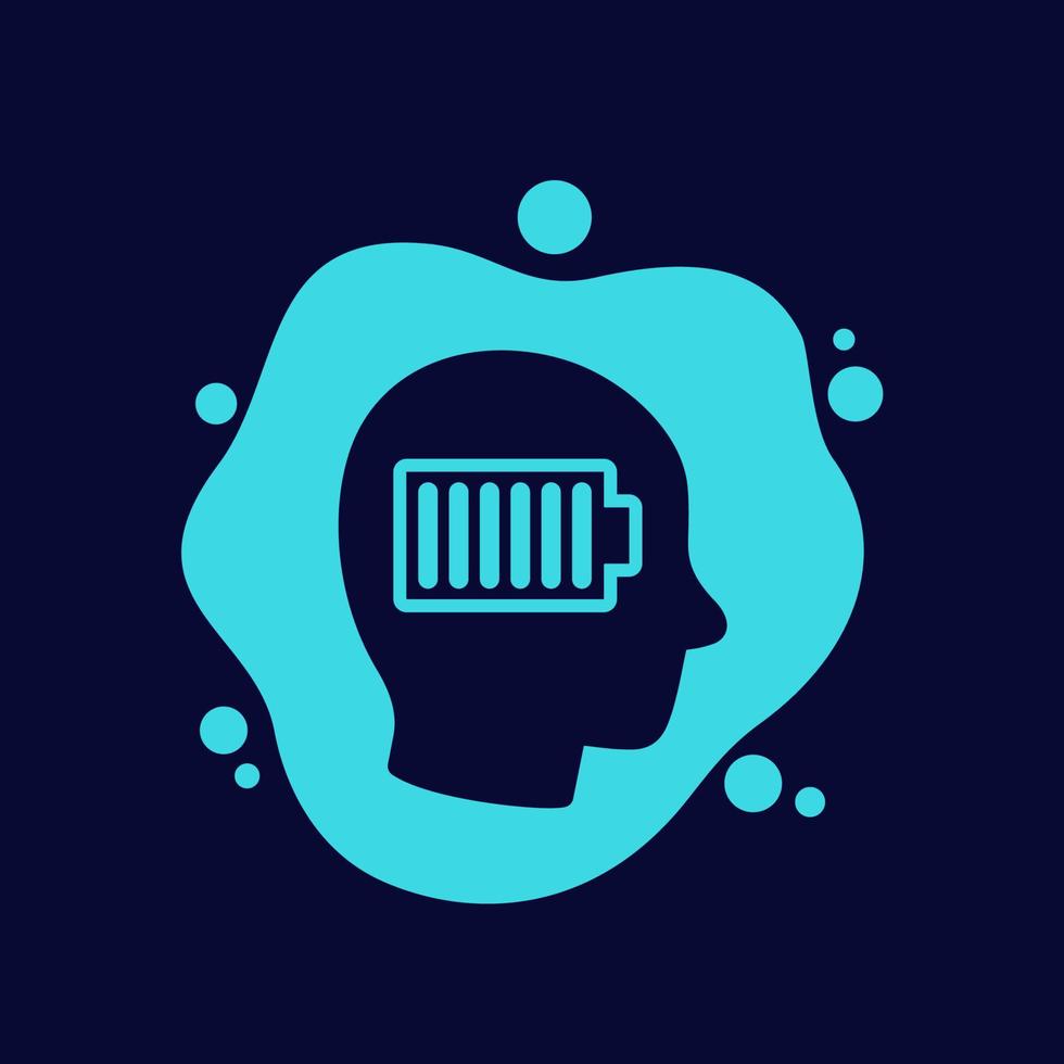 full energy icon with head, vector