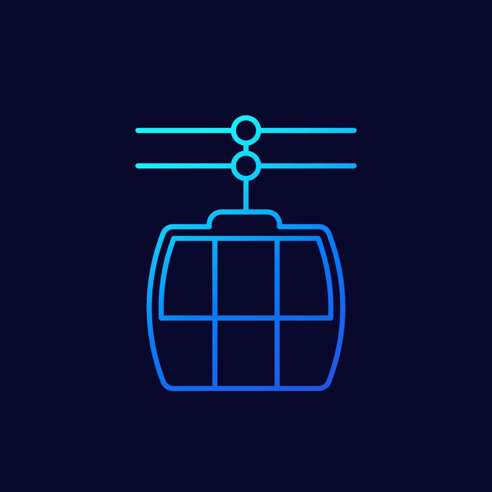 funicular, cable car linear icon vector