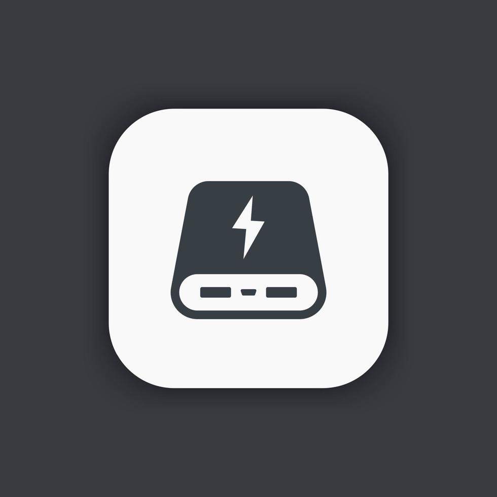 power bank icon, portable charging device, vector illustration
