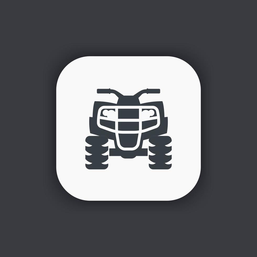 quad bike icon, atv, all terrain vehicle, quadricycle vector