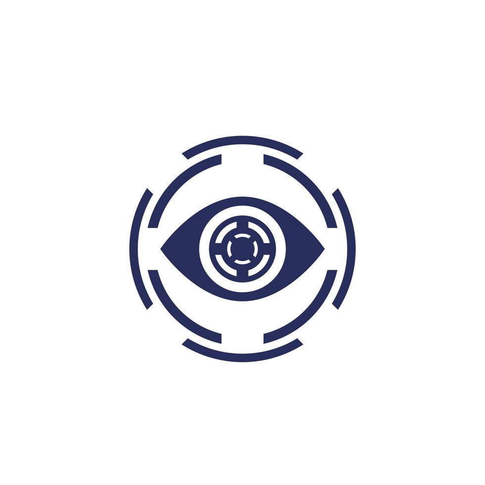 retina scan, biometric security vector icon