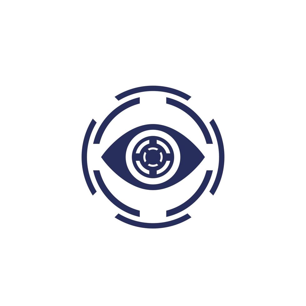 retina scan, biometric security vector icon