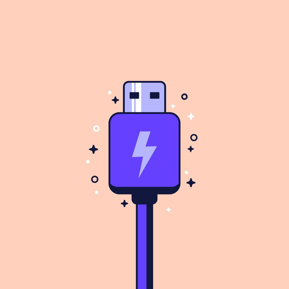usb charging plug vector art