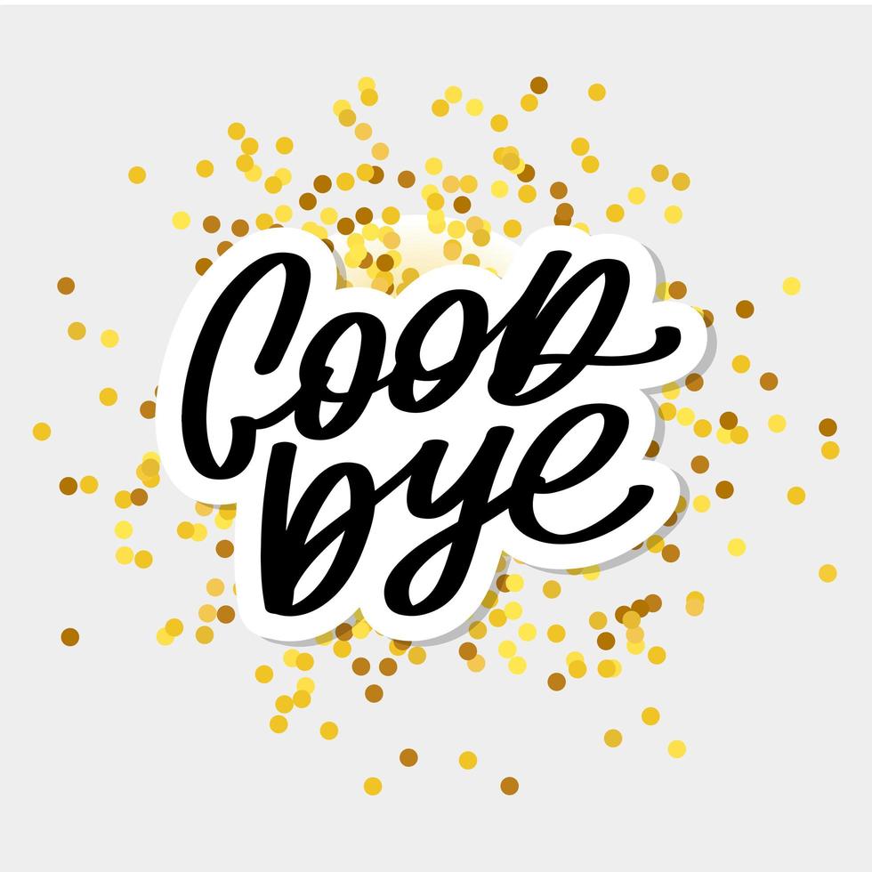 Good bye calligraphic lettering on yellow blot vector