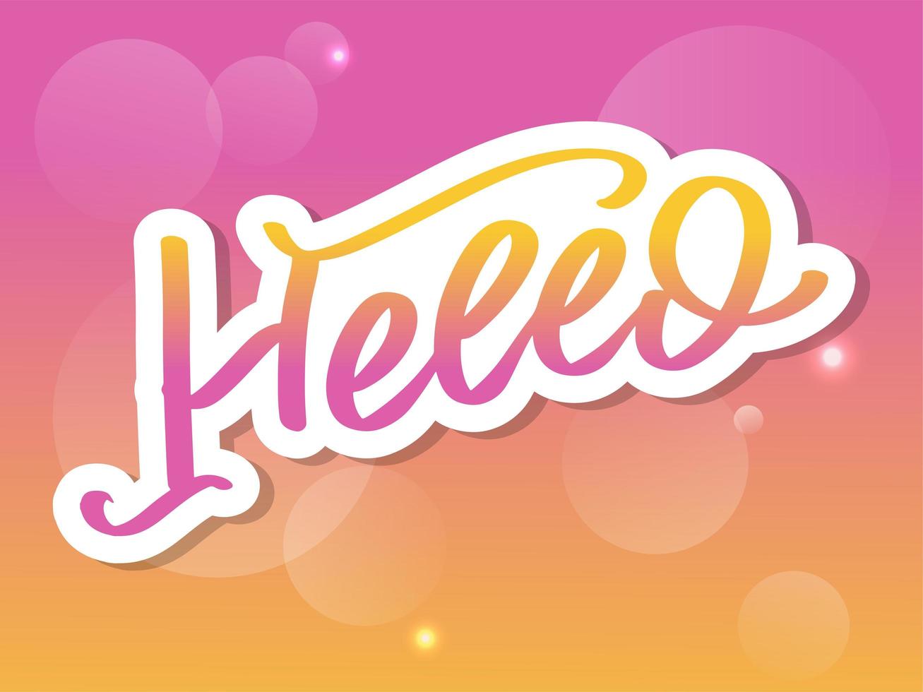 Hello in hand drawn style. Hello world. Lettering design concept. White background. Hand lettering typography. New year party. Hello quote message bubble. Hello symbol. vector